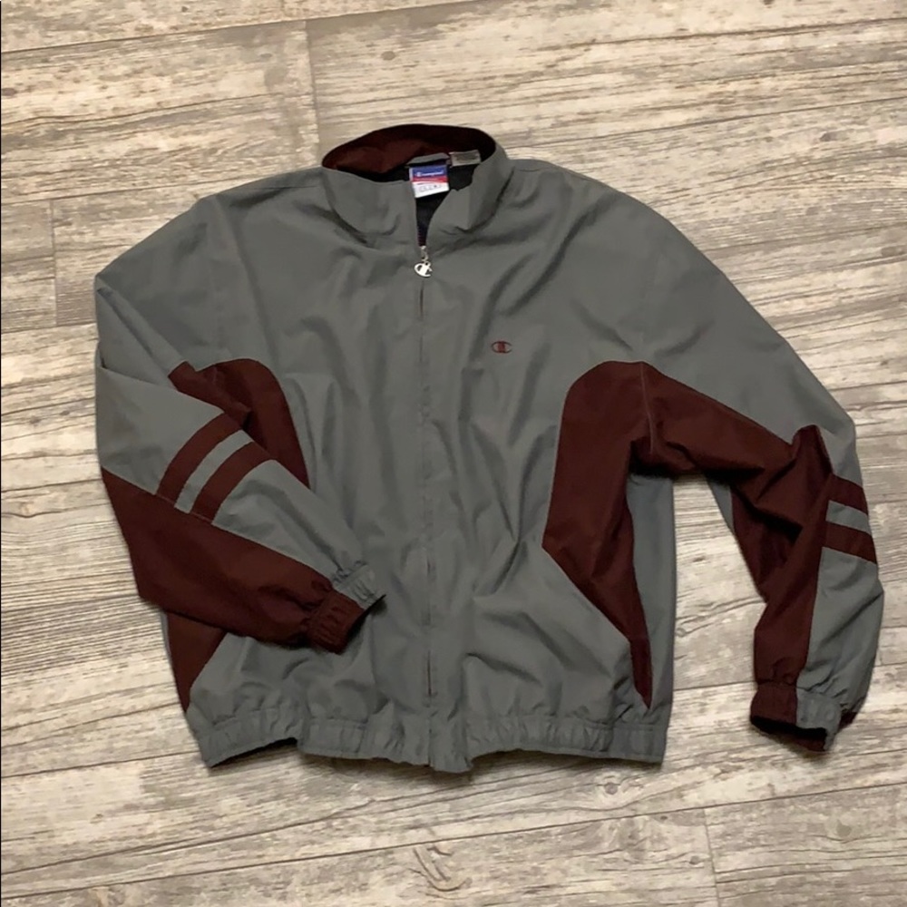 Champion Windbreaker Full Zip Up Jacket Mens Large